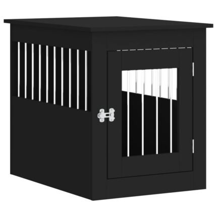 Meuble de cage pour chiens 55 x 75 x 65 cm bois d'ingénierie noir 02_0043357