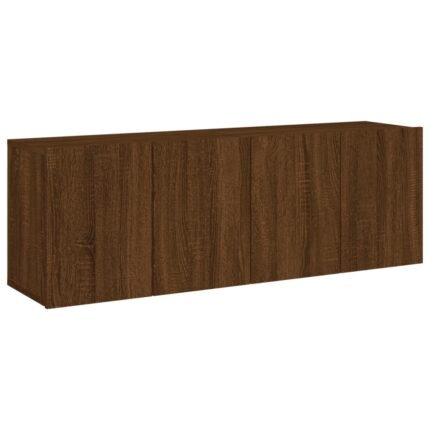 Meubles TV muraux multimédia étagère télévision buffet téléviseur salle à manger salon chambre 2 pièces chêne 60 x 30 x 41 cm brun 02_0028973