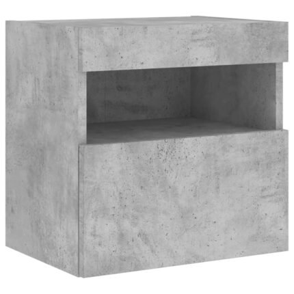 Meuble TV multimédia étagère télévision buffet téléviseur salle à manger salon chambre mural avec lumières LED 40 x 30 x 40 cm gris 02_0027878