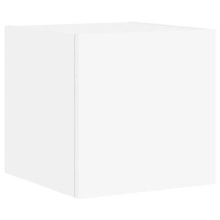 Meuble TV multimédia étagère télévision buffet téléviseur salle à manger salon chambre mural avec lumières LED 30,5 x 35 x 30 cm blanc 02_0027871