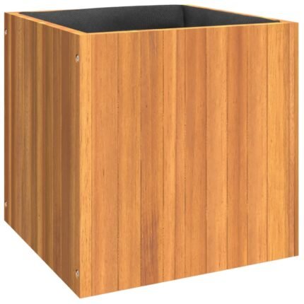 Jardinière bac lit surélevé plantes fleurs terrasse jardin 45 x 45 x 45 cm bois massif d'acacia marron 02_0037606