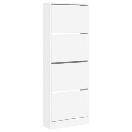Armoire à chaussures range chaussures rangement meuble entrée couloir salon 60 x 21 x 163,5 cm bois d'ingénierie blanc 02_0021477