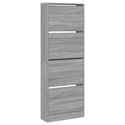 Armoire à chaussures range chaussures rangement meuble entrée couloir salon sonoma 60 x 21 x 163,5 cm bois ingénierie gris 02_0022075