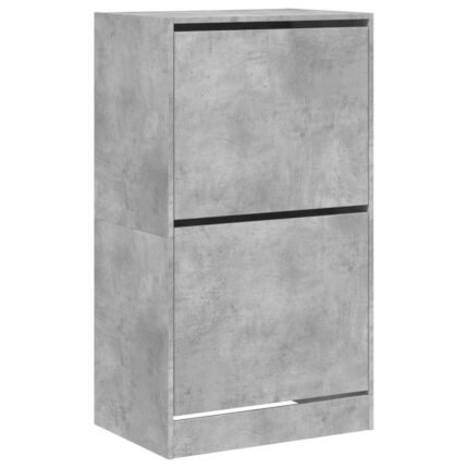 Armoire à chaussures range chaussures rangement meuble entrée couloir salon 2 tiroirs rabattables béton gris 02_0021341