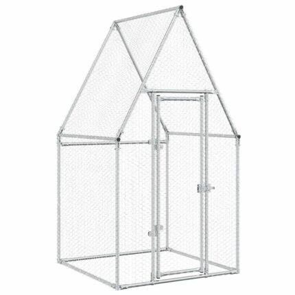 Cage pour poules argenté 100 x 100 x 190 cm acier galvanisé Argent 02_0041664