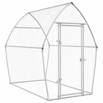 Cage pour poules argenté 200 x 105 x 182 cm acier galvanisé Argent 02_0041667