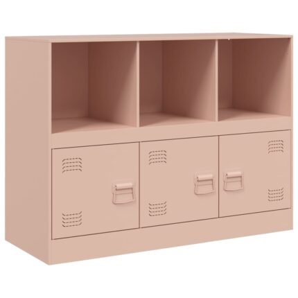 Buffet bahut commode armoire meuble de rangement organisateur cuisine salle de séjour salon 99 x 39 x 73 cm acier Rose 02_0036217