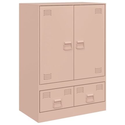Buffet bahut commode armoire meuble de rangement organisateur cuisine salle de séjour salon haut 67 x 39 x 95 cm acier Rose 02_0035157