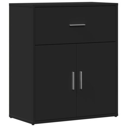 Buffet bahut commode armoire meuble de rangement organisateur cuisine salle de séjour salon 60 x 31 x 70 cm bois d'ingénierie noir 02_0035976