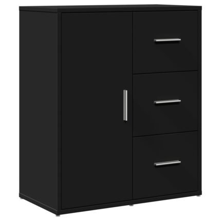 Buffet bahut commode armoire meuble de rangement organisateur cuisine salle de séjour salon 60 x 31 x 70 cm bois d'ingénierie noir 02_0035975