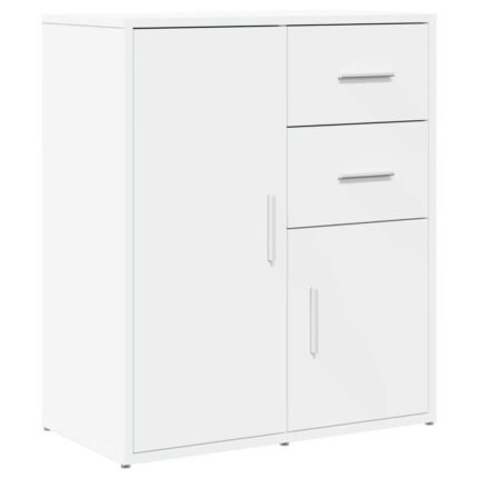 Buffet bahut commode armoire meuble de rangement organisateur cuisine salle de séjour salon 60 x 31 x 70 cm bois d'ingénierie blanc 02_0030342