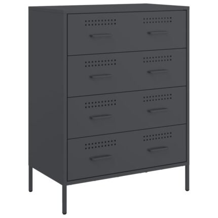 Buffet bahut commode armoire meuble de rangement organisateur cuisine salle de séjour salon 68 x 39 x 89 cm acier anthracite 02_0029708
