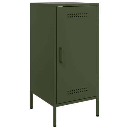 Buffet bahut commode armoire meuble de rangement organisateur cuisine salle de séjour salon olive 36 x 39 x 79 cm acier vert 02_0036577