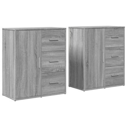 Buffet bahut commode armoire meuble de rangement organisateur cuisine salle de séjour salons lot de 2 sonoma 60 x 31 x 70 cm bois d'ingénierie gris 02_0036960