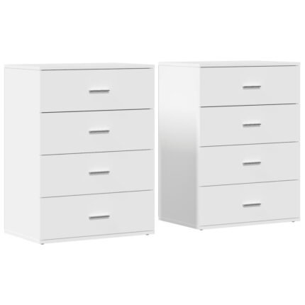 Buffet bahut commode armoire meuble de rangement organisateur cuisine salle de séjour salons lot de 2 60 x 39 x 80 cm bois d’ingénierie blanc 02_0036683
