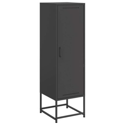 Buffet bahut commode armoire meuble de rangement organisateur cuisine salle de séjour salon haut 36 x 39 x 123 cm acier noir 02_0034915