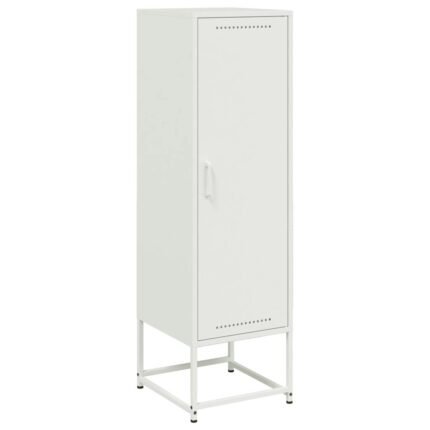 Buffet bahut commode armoire meuble de rangement organisateur cuisine salle de séjour salon haut 36 x 39 x 123 cm acier blanc 02_0032440