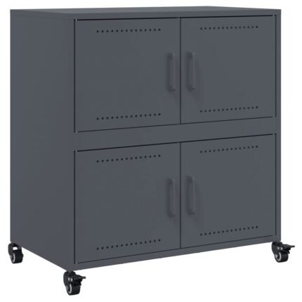 Buffet bahut commode armoire meuble de rangement organisateur cuisine salle de séjour salon 68 x 39 x 72 cm acier anthracite 02_0029705