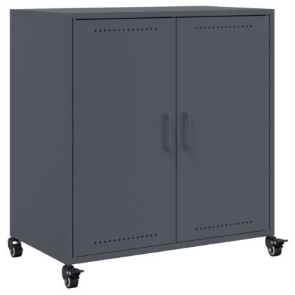 Buffet bahut commode armoire meuble de rangement organisateur cuisine salle de séjour salon 68,5 x 39 x 72 cm acier anthracite 02_0029704