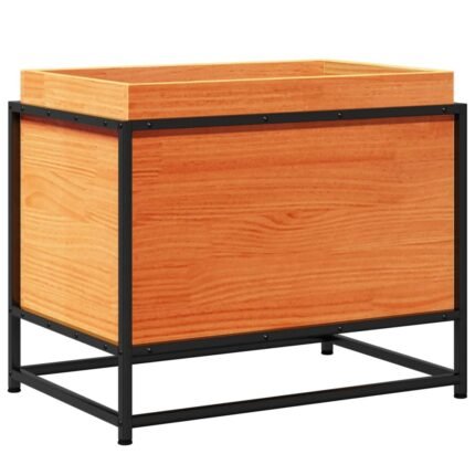 Jardinière bac lit surélevé plantes fleurs terrasse jardin cire 60 x 40 x 50 cm bois de pin massif marron 02_0038468