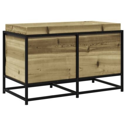 Jardinière bac lit surélevé plantes fleurs terrasse jardin 80 x 40 x 50 cm bois de pin imprégné marron 02_0037870
