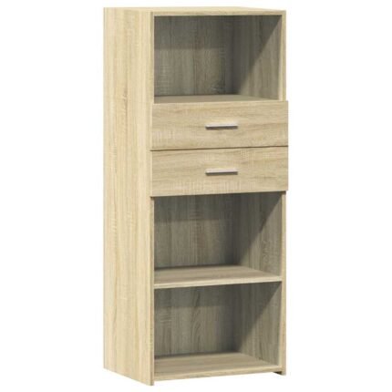 Buffet bahut commode armoire meuble de rangement organisateur cuisine salle de séjour salon haut sonoma 50 x 42,5 x 124 cm bois d'ingénierie marron 02_0034070