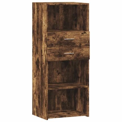 Buffet bahut commode armoire meuble de rangement organisateur cuisine salle de séjour salon haut 50 x 42,5 x 124 cm bois d'ingénierie marron 02_0033366