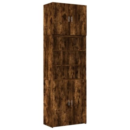 Buffet bahut commode armoire meuble de rangement organisateur cuisine salle de séjour salon haut 80 x 42,5 x 249 cm bois d'ingénierie marron 02_0033564