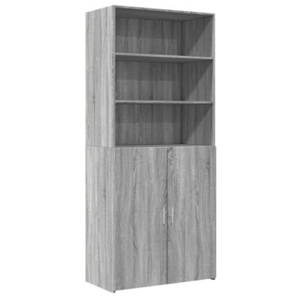 Buffet bahut commode armoire meuble de rangement organisateur cuisine salle de séjour salon haut sonoma 80 x 42,5 x 185 cm bois d'ingénierie gris 02_0035634