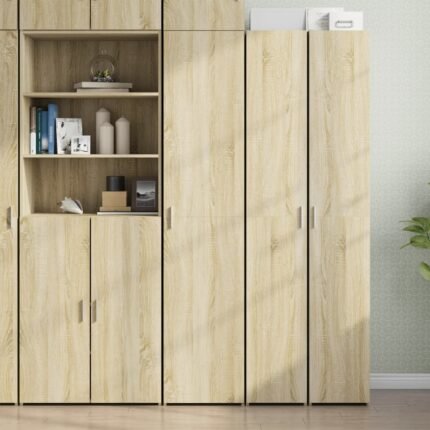 Buffet bahut commode armoire meuble de rangement organisateur cuisine salle de séjour salon haut sonoma 40 x 42,5 x 185 cm bois d'ingénierie marron 02_0034061