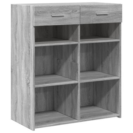 Buffet bahut commode armoire meuble de rangement organisateur cuisine salle de séjour salon sonoma 80 x 42,5 x 93 cm bois d'ingénierie gris 02_0036540