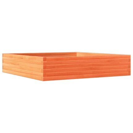 Jardinière bac lit surélevé plantes fleurs terrasse jardin cire 110 x 110 x 23 cm bois de pin massif marron 02_0038425