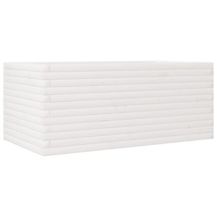 Jardinière bac lit surélevé plantes fleurs terrasse jardin 110 x 60 x 45,5 cm bois de pin massif blanc 02_0037370
