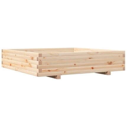 Jardinière bac lit surélevé plantes fleurs terrasse jardin 110 x 110 x 26,5 cm bois de pin massif marron 02_0037302