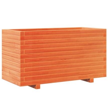 Jardinière bac lit surélevé plantes fleurs terrasse jardin cire 90 x 40 x 49,5 cm bois de pin massif marron 02_0038511