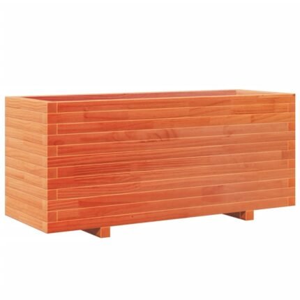 Jardinière bac lit surélevé plantes fleurs terrasse jardin cire 110 x 40 x 49,5 cm bois de pin massif marron 02_0038433