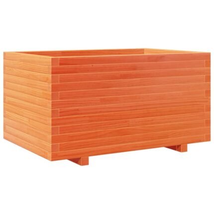 Jardinière bac lit surélevé plantes fleurs terrasse jardin cire 90 x 60 x 49,5 cm bois de pin massif marron 02_0038523