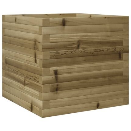 Jardinière bac lit surélevé plantes fleurs terrasse jardin 50 x 50 x 46 cm bois de pin imprégné marron 02_0037639
