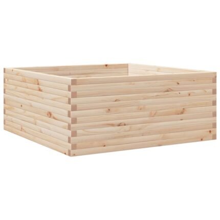Jardinière bac lit surélevé plantes fleurs terrasse jardin 110 x 110 x 46 cm bois de pin massif marron 02_0037316