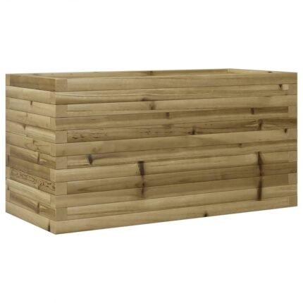 Jardinière bac lit surélevé plantes fleurs terrasse jardin 90 x 40 x 46 cm bois de pin imprégné marron 02_0037979
