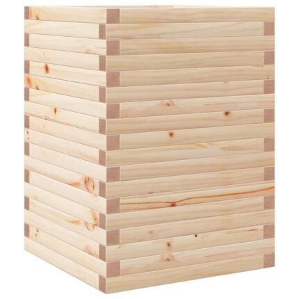 Jardinière bac lit surélevé plantes fleurs terrasse jardin 50 x 50 x 68,5 cm bois de pin massif marron 02_0037669