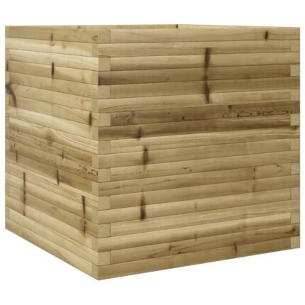 Jardinière bac lit surélevé plantes fleurs terrasse jardin 70 x 70 x 68,5 cm bois de pin imprégné marron 02_0037829