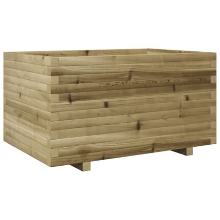 Jardinière bac lit surélevé plantes fleurs terrasse jardin 90 x 60 x 49,5 cm bois de pin imprégné marron 02_0038024