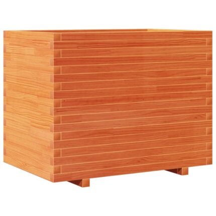 Jardinière bac lit surélevé plantes fleurs terrasse jardin cire 90 x 60 x 72 cm bois de pin massif marron 02_0038525