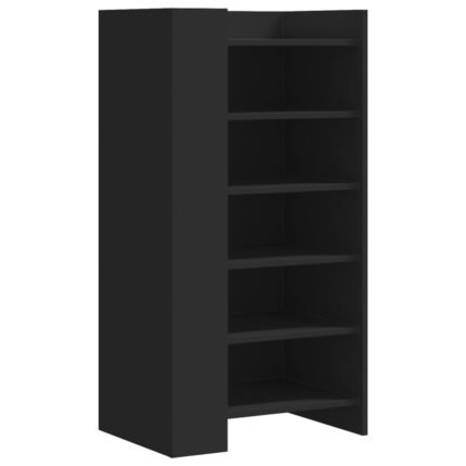Armoire à chaussures range chaussures rangement meuble entrée couloir salon 52 x 37,5 x 100 cm bois d'ingénierie noir 02_0021979