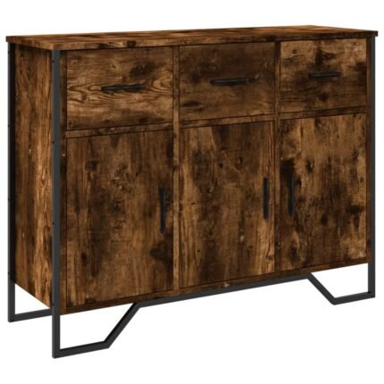 Buffet bahut commode armoire meuble de rangement organisateur cuisine salle de séjour salon 97 x 32,5 x 74,5 cm bois d'ingénierie marron 02_0031137