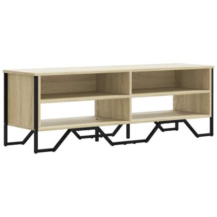 Meuble TV multimédia étagère télévision buffet téléviseur salle à manger salon chambre chêne sonoma 122 x 34 x 41 cm bois d'ingénierie brun 02_0027472
