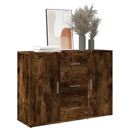 Buffet bahut commode armoire meuble de rangement organisateur cuisine salle de séjour salon 90,5 x 29,5 x 65 cm bois d'ingénierie marron 02_0031119