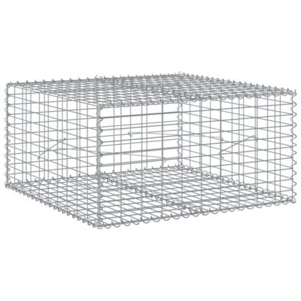 Panier gabion clôture cage mur de soutènement avec couvercle 100 x 100 x 50 cm fer galvanisé Argent 02_0040107