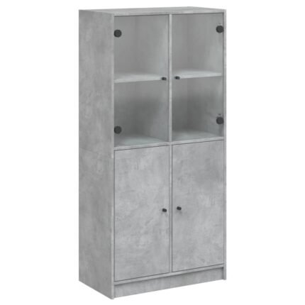 Buffet bahut commode armoire meuble de rangement organisateur cuisine salle de séjour salon haut avec portes 68 x 37 x 142 cm bois ingénierie gris 02_0032240